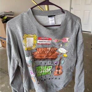 Gray Friends Graphic Sweatshirt